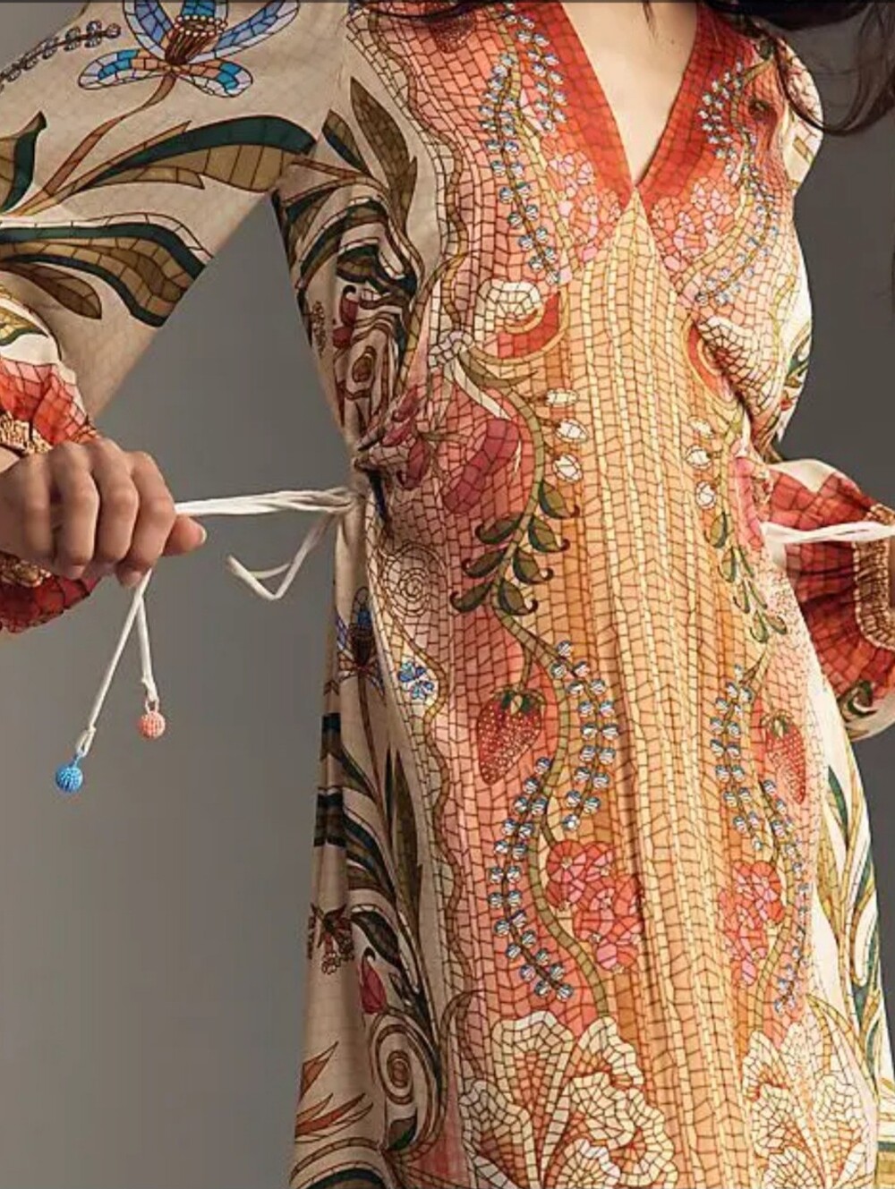 FARM Rio Coral and Cream Floral Long-Sleeve Maxi Dress - Picture 12 of 12